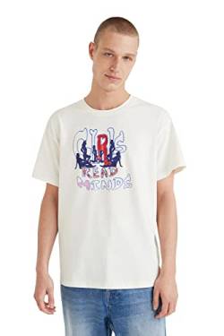 Desigual Men's TS_Ben,1000 T-Shirt, White, M von Desigual