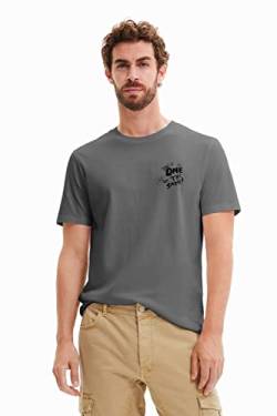 Desigual Men's TS_Carlos 2022 Gray Rental Shirt, Black, XXL von Desigual
