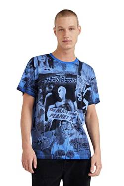 Desigual Men's TS_Raphael,5105 T-Shirt, Blue, L von Desigual