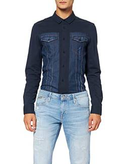 Desigual Mens CAM_Manuel Button Down Shirt, Blue, S von Desigual