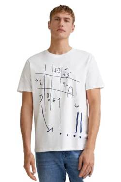 Desigual Mens TS_Benedict T-Shirt, White, S von Desigual