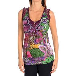 Desigual Olga Printed Women'T-Shirt, Carmin Gr. 38, Rosa - Carmin von Desigual