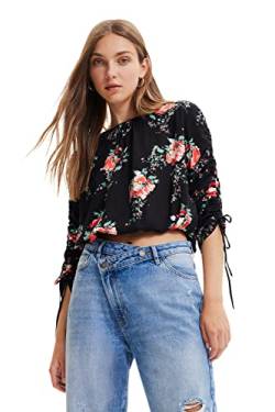 Desigual Women's Blouse Long Sleeve T-Shirt, Black, M von Desigual