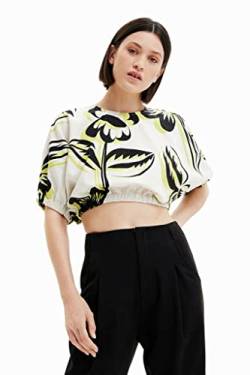 Desigual Women's Blouse Short Sleeve T-Shirt, White, L von Desigual