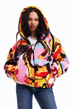 Desigual Women's CHAQ_FLUOR, 9019 Tutti Fruti Jacket, Material Finishes, M von Desigual