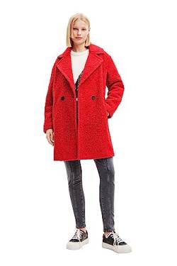 Desigual Women's Coat_London Woman Woven Overcoat, Red, L von Desigual