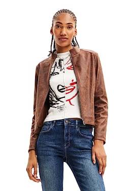 Desigual Women's Jacket_Toronto Woman Woven PU Coat, Brown, XS von Desigual