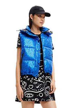 Desigual Women's Oslo, 5170 Princess Blue Padded Short Overcoat, S von Desigual