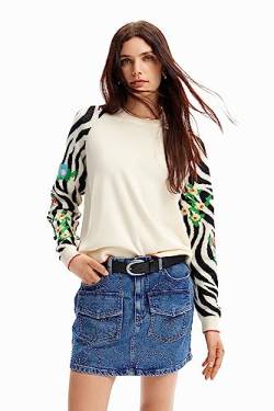 Desigual Women's Pullover_RIN Sweater, White, XL von Desigual