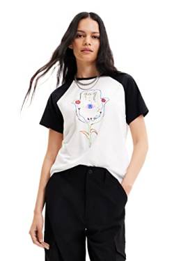 Desigual Women's Short Sleeve T-Shirt, White, XS von Desigual