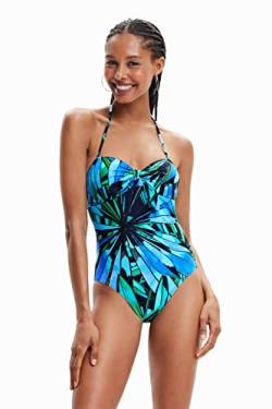 Desigual Women's Swim_Rainforest 5000 Bikini Set, Blue, XL von Desigual