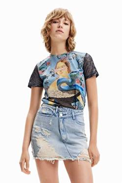 Desigual Women's TS_Filipa 5000 T-Shirt, Blue, XL von Desigual