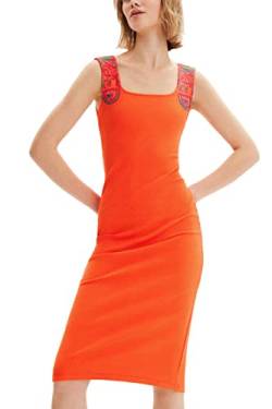 Desigual Women's Vest_Logo 7029 Dress, Orange, L von Desigual