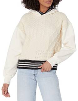Desigual Women's ZIA 1001 RAW Sweater, White, XS von Desigual