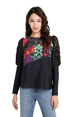 Desigual Womens BLUS_KAMIROW Blouse, Black, XS von Desigual