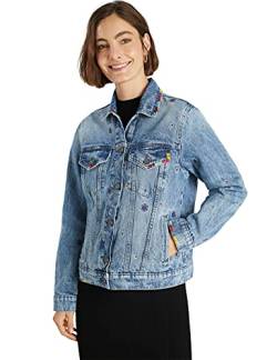 Desigual Womens CHAQ_Julieta Denim Jacket, Blau 5053, XS von Desigual