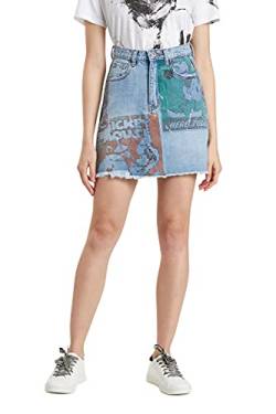 Desigual Womens FAL_India Skirt, Blue, 42 von Desigual