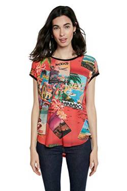 Desigual Womens TS_Colombia T-Shirt, Red, XS von Desigual