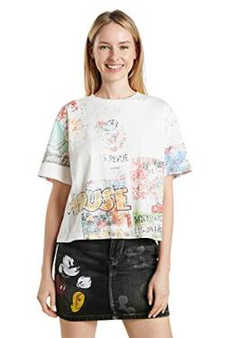 Desigual Womens TS_Vintage Comic T-Shirt, White, M von Desigual