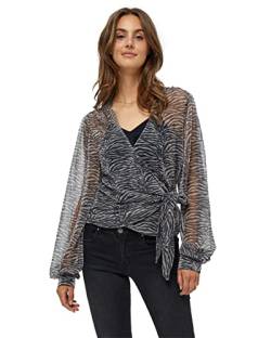 DESIRES Damen Shimmer Ls Wrap Top Durchschauen M von Desires