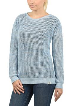 Desires Lea Damen Strickpullover Feinstrick Pullover Mit Lochstrickmuster Und Rundhals Aus 100% Baumwolle Loose Fit, Größe:L, Farbe:Sky Blu M. (1025M) von Desires