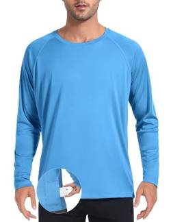 Desol Herren Rashguard mit Taschen uv Shirt Herren UPF 50+ Shirt Sun Protection Langarmshirt für Surfen Laufen Schwimmen Wandern von Desol