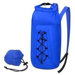 Desoto 20L wasserdichter Trockensack – Roll-Top-Trockensack, wasserdichter Rucksack mit Schultergurten für Kajakfahren, Rafting, Bootfahren, Wandern, Camping, Reiten und Angeln, blau, Trockentasche von Desoto