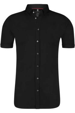 Desoto Slim Fit Jerseyhemd schwarz, Einfarbig von Desoto