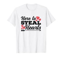 Here to Steal Hearts Lustiger Valentinstag Bold Arrow T-Shirt von Detour Shirts