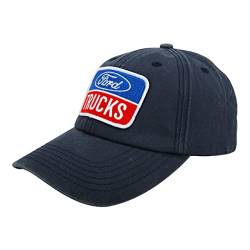 Ford Trucks Logo Bestickter Aufnäher Premium Chino Low Profile Twill Hat | Baseballkappe für Herren Marineblau, Marineblau, Einheitsgröße von Detroit Shirt Company