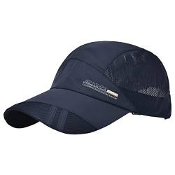 Detwen Baseball Cap Atmungsaktive Snapback Caps Sommer Schirmmütze Sonnenschutz Navy Blau von Detwen