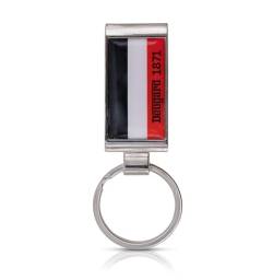 Schlüsselanhänger Metall mit Silikonpatch schwarz-weiß-rot Deutschland von Deugard