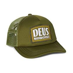 Deus Ex Machina Crimson Trucker Cap mit grünem Schirm, Oliven, One size von Deus Ex Machina