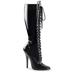 Devious Damen Domina-2020 Kurzschaft Stiefel,Schwarz (Lack Schwarz),44 EU von Devious