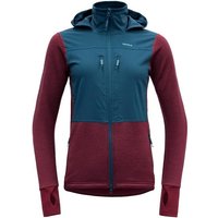 Devold Fleecejacke HERØY HYBRID MERINO JKT WMN - Damen Hybridjacke - blau/rot von Devold