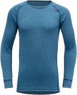 Devold Unisex Baby Breeze Junior Shirt Langarm-Hemd, Blau-Melange, 12 Años von Devold