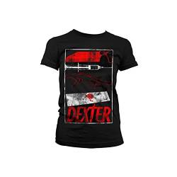 Dexter Offizielles Lizenzprodukt Signs Frauen T-Shirt (Schwarz), Small von Dexter