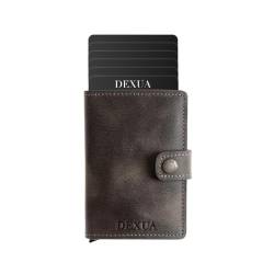 Dexua RFID-Schutz Portemonnaie Pop-up Kartenetui Unisex Leder Geldbörse Geldbeutel Mini Wallet Damen & Herren (Sky Grey) von Dexua