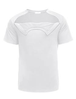 Deyeek Unisex Chemo Port Shirts Post Schulter Chirurgie Erholung Shirts Tear Away Side Reißverschlüsse Off Voll Offene Chemo Kleidung, Weiss/opulenter Garten, XL von Deyeek