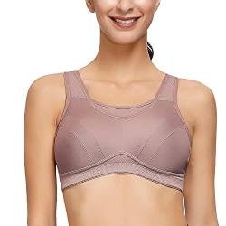 Deyllo Damen Sport BH Starker Halt Große Größen Sport-BH für Fitness Lauf Yoga (Flieder, 105C) von Deyllo