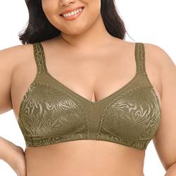 Deyllo Damen Vollschalen Minimizer BH Nicht Bügel Große Größen BH Klassischer(Olive,85C) von Deyllo