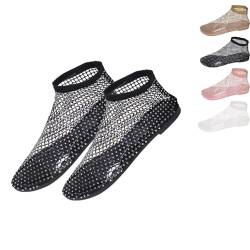 Deysen Belifi Bling Schuhe, Belifi, Fischmaul-Sandalen, Stretch-Fischnetzstrümpfe, hohl, kurz, Belifi-Glitzer-Schuhe, ultra-bequeme, glänzende Edelstein-Mesh-Flaschen, glitzernde Netz-Sandalen für von Deysen