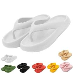 Deysen Cloudies Flip-Flops für Damen, Cloudies Slides für Damen, Duschpantoffel, weich, bequem, Wolkenslides für Damen, rutschfeste Sandalen, Schuhe für drinnen und draußen, weiß, 40/41 EU von Deysen