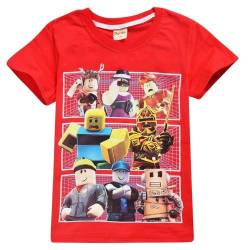 Kinder YouTube T-Shirt Kinder Spiele Familie Gaming Team T-Shirt Atmungsaktive Baumwolle Top f?r M?dchen Jungen Schlafanzug Pjs, Rot (2), 5-6 Jahre von Dgfstm