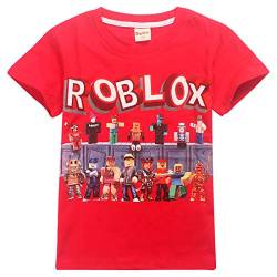 Kinder YouTube T-Shirt Kinder Spiele Familie Gaming Team T-Shirt Atmungsaktive Baumwolle Top f?r M?dchen Jungen Schlafanzug Pjs, Rot 3, 9-10 Jahre von Dgfstm