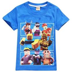 Kinder YouTube T-Shirt Kinder Spiele Familie Gaming Team Tee Shirt Atmungsaktiv Baumwolle Top für Mädchen Jungen Schlafanzug Pjs, blau2, 12-13 Jahre von Dgfstm