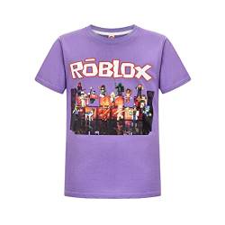Kinder YouTube T-Shirt Kinder Spiele Familie Gaming Team Tee Shirt Atmungsaktive Baumwolle Top für Mädchen Jungen Pyjama Pjs, violett, 12-13 Jahre von Dgfstm