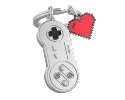 Dhink Schlüsselanhänger Controller Videospiele, chrom, X von Dhink