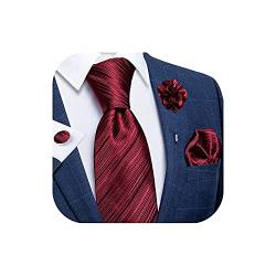 DiBanGu Brosche aus Seide, gewebt, Taschentuch, Herren, Krawatte und Anstecknadel, Paisleymuster, einfarbig, Blumenmuster, Weinrot, Einheitsgröße von DiBanGu