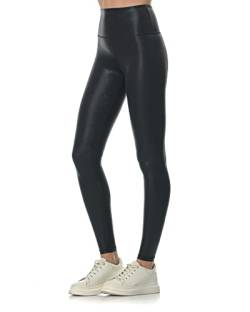 DiMonde Yoga Leggings Damen Yogahose - Hohe Taille - Elastische Körperformende Bauchkontrolle 4D-Stretch - Pilates Fitness Sport Flüssigschwarz Größe XS von DiMonde